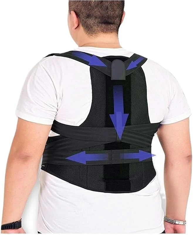 Tallas Grandes 70-140 Kg Corrector De Postura Ajustable Faja Lumbar Soporte para Hombros, Cuello, Clavícula Y Columna Vertebral Cinturón Corrector De Escoliosis Y Joroba(4XL) — Roupa aquecida