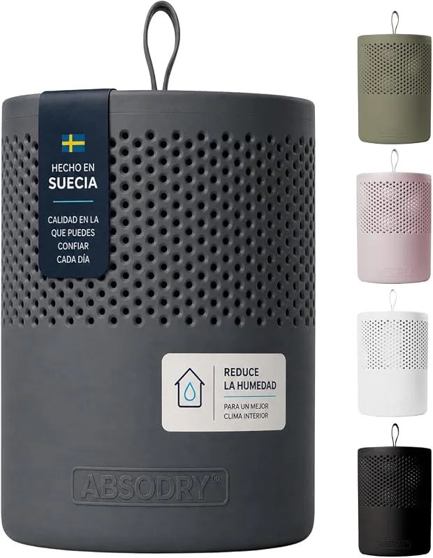 AbsoDry Duo Family - Desumidificador silencioso sem eletricidade - Para uma melhor qualidade do ar - Anti-humidade para armários, porão, casa de banho, quarto - Desumidificadores de humidade - Cinza — Humidificador