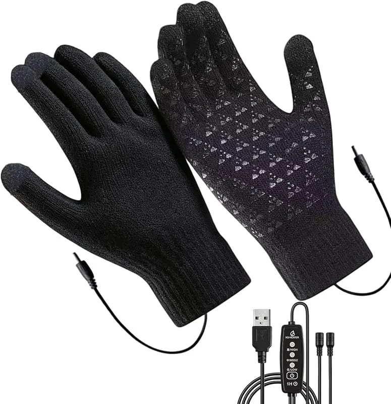 Guantes calentadores de manos USB ajustables para pantalla táctil — Roupa aquecida