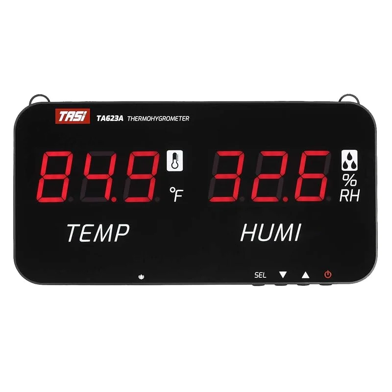 Irfora TASI - Termo-higrómetro, medidor de humedad inteligente TASI de -20 ℃ a 80 ℃, medidor de humedad con pantalla digital LED, termómetro digital montado en la pared, higrómetro industrial agrícola — Humidificador
