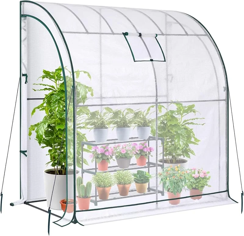 Ohuhu - Estufa de tomate com suporte de plantas de 3 andares, com película de malha resistente aos raios UV, para vasos de plantas, 200 x 100 x 210 cm, cor branca — Aquecimento