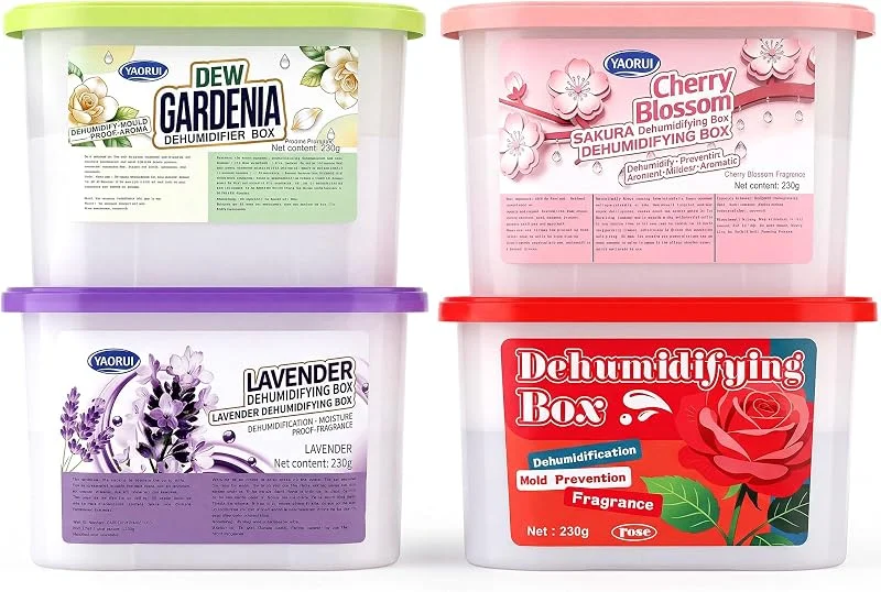 Paquete de 4 cubos absorbentes de humedad, aromas florales mixtos — Humidificador
