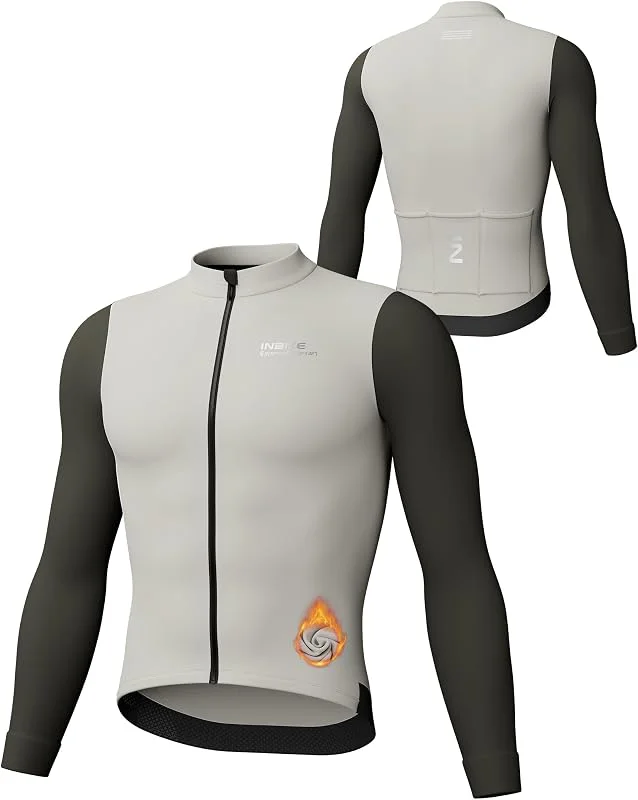 INBIKE Camisola de ciclismo homem polar quente manga comprida outono e inverno t-shirts de ciclismo de montanha homem mulher secagem rápida confortável castanho azul verde YY — Cozinha e lar