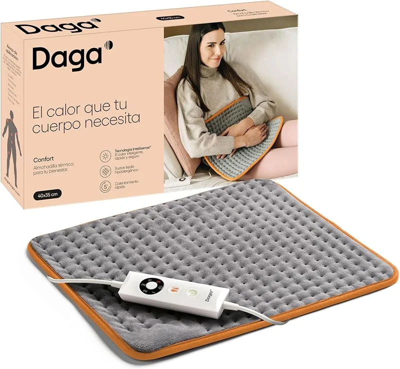 DAGA Almofada térmica Confort 16871, tecnologia inteligente, tecido suave, 5 temperaturas, 40 x 35 cm — Aquecimento