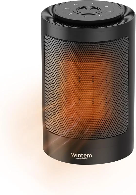 Wintem Aquecedor de ventilador de mesa de 1500 W, oscilante e economia de energia, ideal para aquecimento em muito pouco tempo no quarto, casa de banho ou escritório de 2 posições