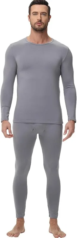 wirarpa Conjunto de roupa térmica para homem, camada base forrada de polar, top de manga comprida e calças para calor no inverno — Roupa aquecida