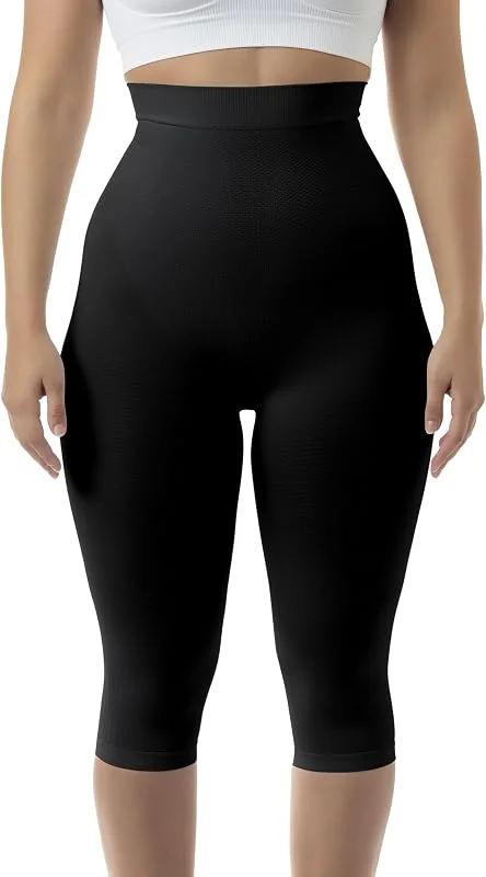 Farmacell Calças Capri mulher anti-celulite massagem, Push Up, barriga plana, Made in Italy, 323 — Roupa aquecida