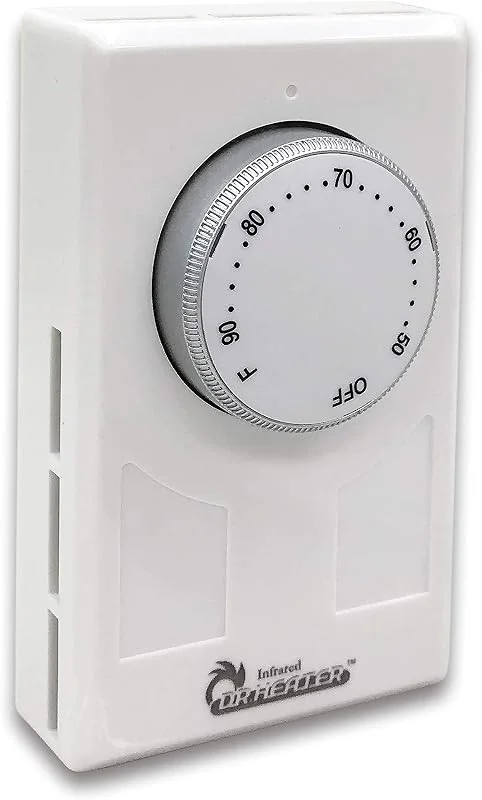 Dr Infrared Heater Termostato de parede DR 001 4 fios monopolares ou bipolares 120 277V 3360 7756W. Termostato externo branco — Aquecimento
