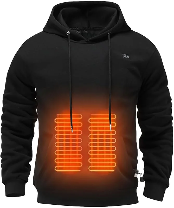 Generisch Camisola com capuz para homem com aquecimento de inverno, casual, aquecida, sem bateria — Roupa aquecida