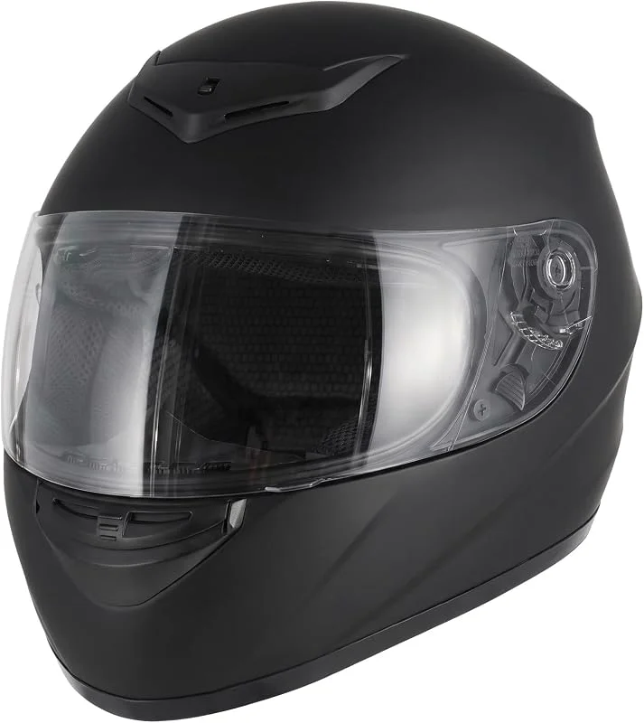 Favoto Capacete de mota integral para homem e mulher, preto, L (59-60 cm) — Cuidados de rosto