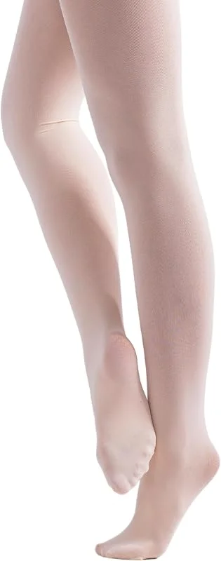 Meias de ballet com pés em tecido de alto desempenho de 70 denier, meias de ballet de pé completo, para meninas e mulheres, rosa e castanho — Roupa aquecida