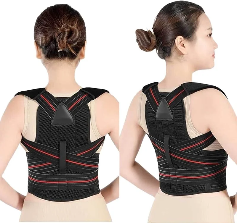 Faja Lumbar Corrector De Postura Soporte Invisible Y Ajustable para Hombros Y Cuello Enderezador De Espalda Alivia El Dolor De Espalda Alta Y Baja Corrige La Cifosis Y La Joroba(S) — Roupa aquecida
