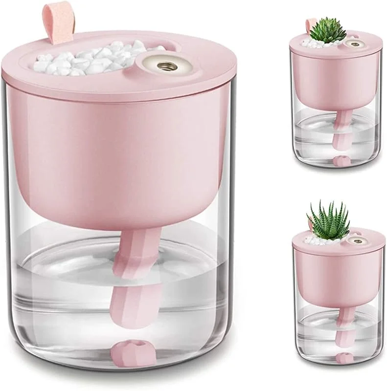 XMING Humidificador de Escritorio, humidificador USB, Mini humidificador de Silencio for Dormitorio, hogar y bebé, Apagado automático a Tiempo Regular, 320 ml 50ml, h (Rosa) (Color : Pink)