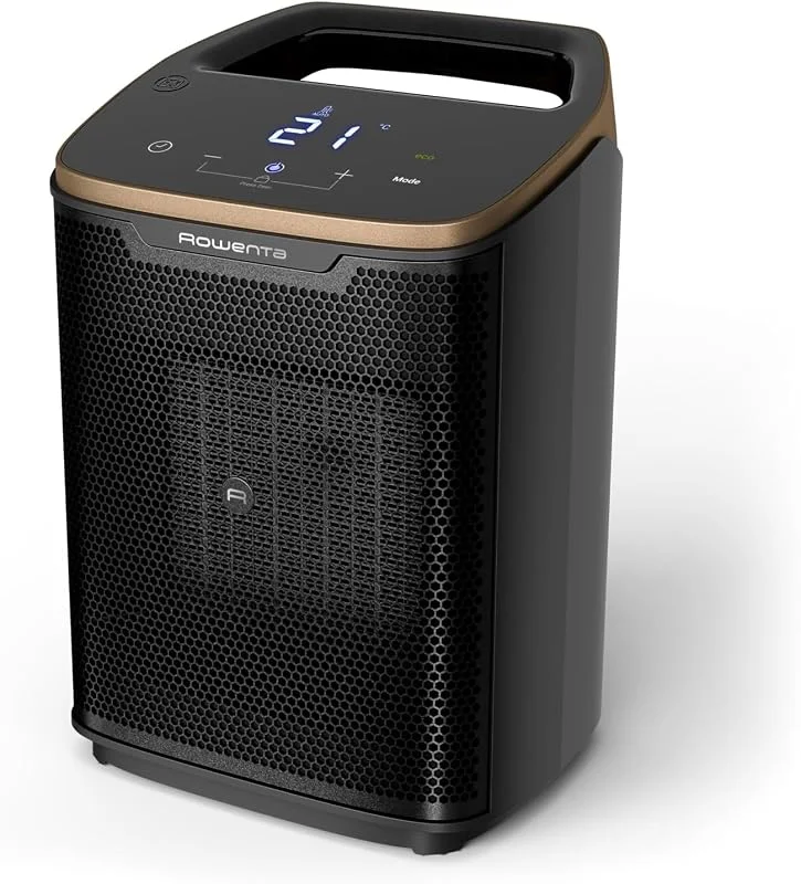 Rowenta Intense Comfort +, aquecedor, tecnologia cerâmica potente, 2000 W, ecrã digital, muito silencioso 29 dB(A), modo eco, 4 configurações de potência e modos de uso, SO9361F0 — Aquecimento