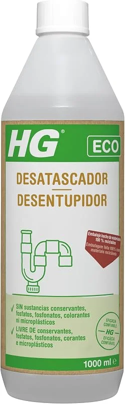 HG Desbloqueador ecológico, potente limpador de ralos, seguro para tubos e meio ambiente, 1 L — Humidificador