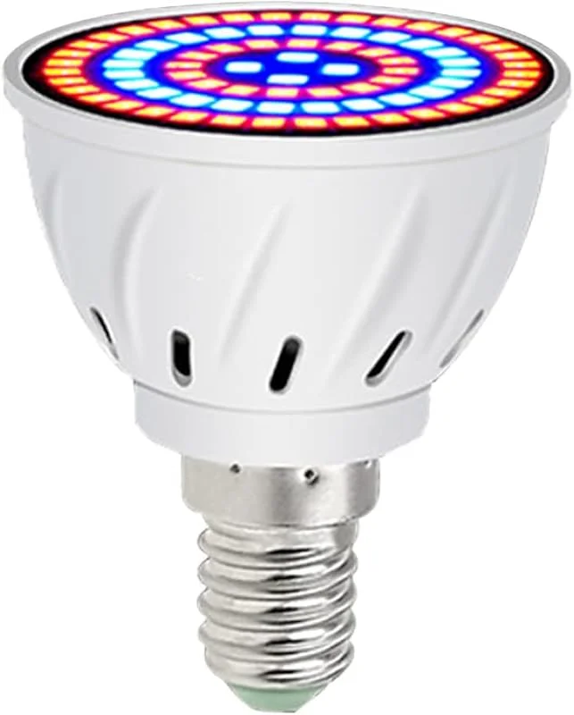 Luz de crescimento, lâmpada de crescimento 60 LED E14 de plantas candeeiro hortícola de plantas de espectro completo 220 V interior para interior suculentas jardim, luzes — Aquecimento