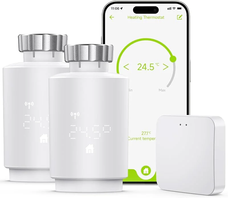 Etersky Válvula termostática inteligente Zigbee para radiador, 2 peças — Aquecimento