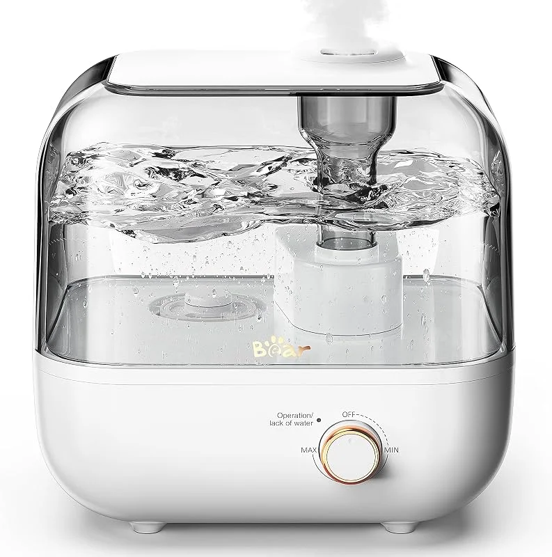BEAR Top-Fill Humidificador 5 L de aromas, 28 dB ultra silencioso para bebés e plantas, 35 horas de funcionamento, com bandeja de aroma, de vapor rotativo de 360 °, desligamento automático