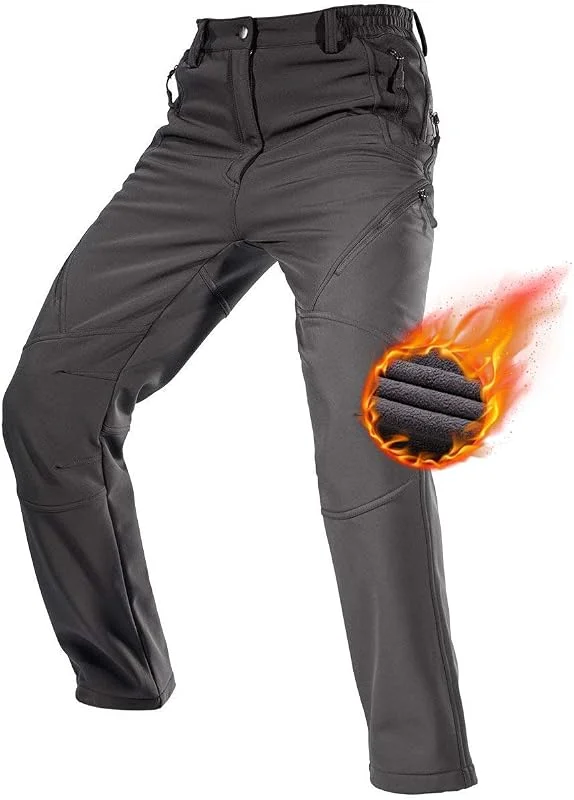 FREE SOLDIER Calças de trabalho Softshell para homem, calças de trekking térmicas, calças de montanha impermeáveis, calças de snowboard de inverno, calças de caça — Cozinha e lar
