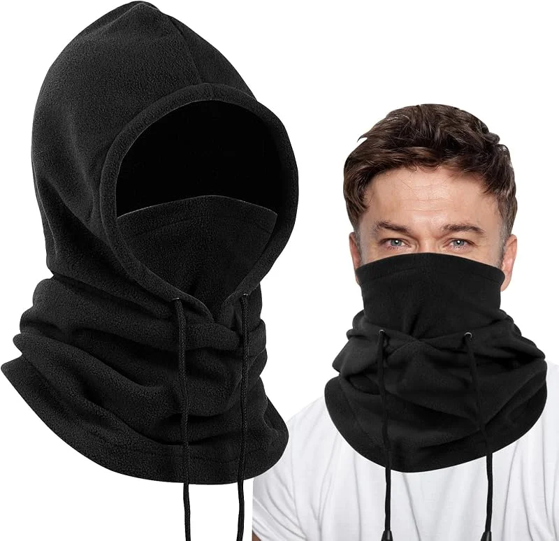 Risipu Balaclava de forro polar, gorro de inverno, máscara térmica para homens e mulheres, capuz de snood, aquecedor de pescoço, máscara de esqui resistente ao vento — Roupa aquecida