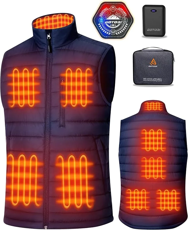 Chaleco calefactor para hombre con batería de 16000 mAh, 9 zonas de calor — Cozinha e lar