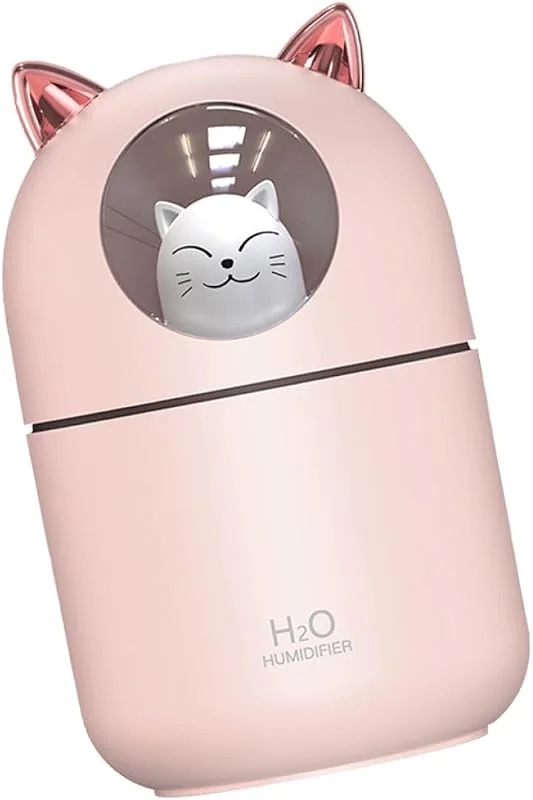 PRETYZOOM Mini Humidificador USB Rosa para Coche y Hogar, Portátil y Compacto, Humidificador Automático de Aire para Escritorio y Dormitorio, Adecuado para Piel y Ambiente Saludable