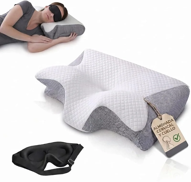 Almofada cervical e pescoço ergonómico 2 em 1 para dormir de lado — Aquecimento