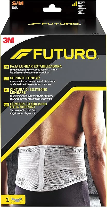 FUTURO Faixa lombar estabilizadora S, M (73, 6 - 99, 1 cm) - ajuda a aliviar os músculos doridos ou entorpecidos — Roupa aquecida