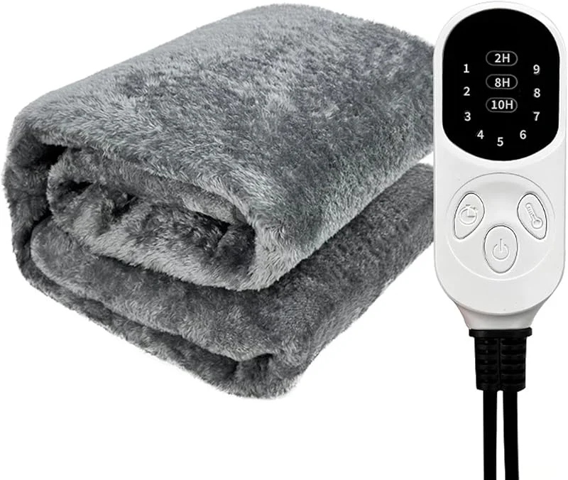 Manta de aquecimento de 12 V, manta de aquecimento para automóvel, flanela macia e quente, manta elétrica respirável para automóvel de aquecimento rápido para acampar, 100 x 75 cm