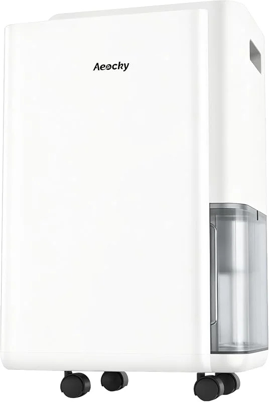 AEOCKY 25 l, dia desumid. Compacto, drenagem contínua, rodas removíveis — Humidificador