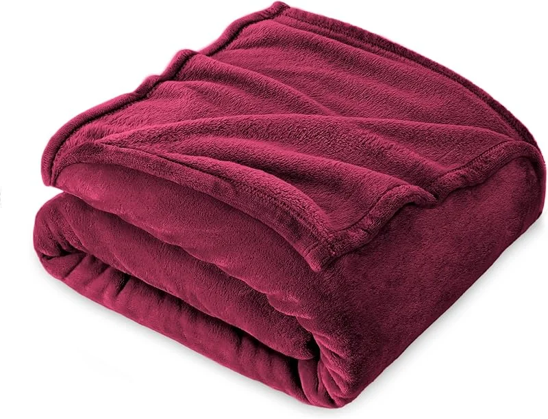 FARFALLAROSSA Cobertor gigante de flanela polar para cama de 180 King Size, cobertura para sofá de família, extra macio e quente, Oeko-Tex, 230 x 270 cm, bordeaux — Aquecimento