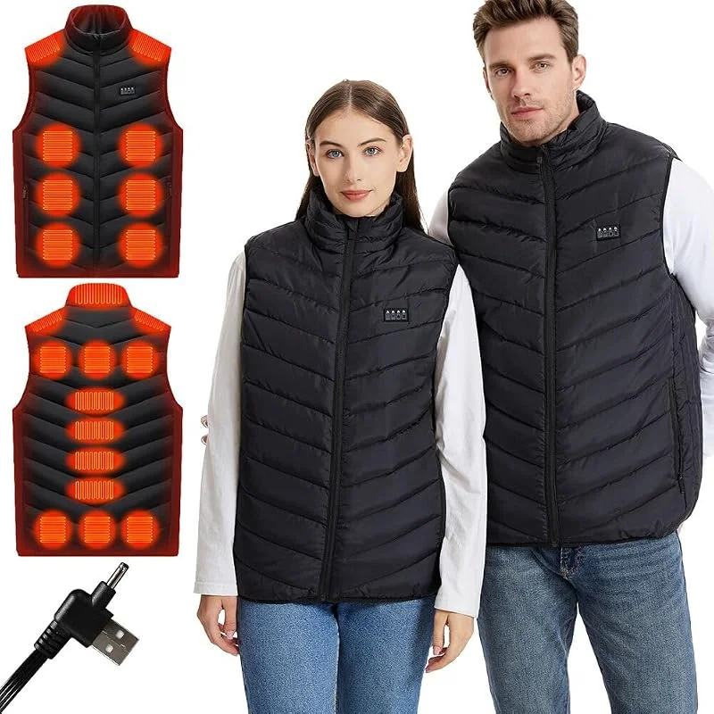 Amurhey Colete aquecido para homem e mulher com 21 zonas de calor e compatível com 5 V, 7, 4 V, NEW 2025 – colete aquecido, casaco elétrico, colete térmico unissexo (bateria externa não incluída) — Cozinha e lar
