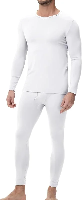 wirarpa Conjunto térmico de algodão para homem: Camada base quente, parte superior leve de manga comprida e calças de pijama — Roupa aquecida