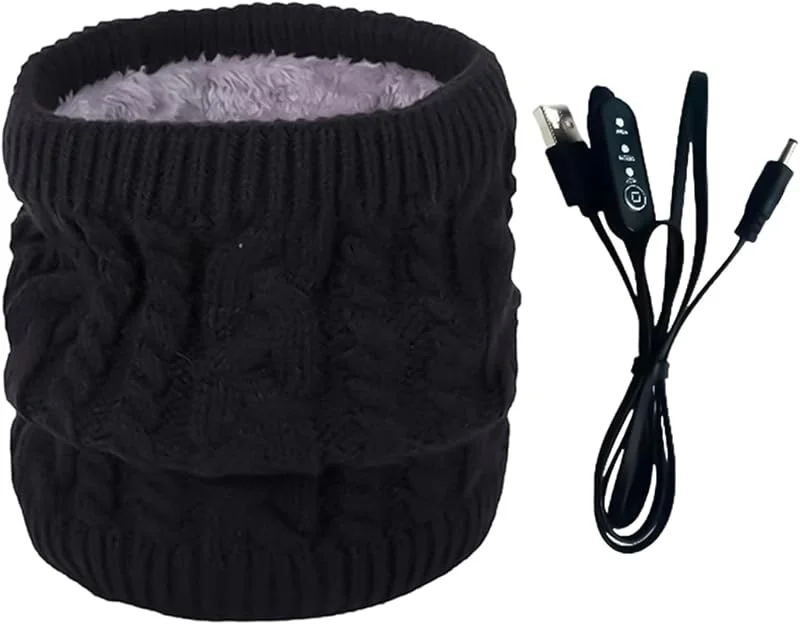 Winter Comfort - Bufanda térmica, calentador de punto con carga USB con calor ajustable, bufanda eléctrica, protección suave, portátil, equipo de cola larga para invierno, otoño, esquí, snowboard — Roupa aquecida
