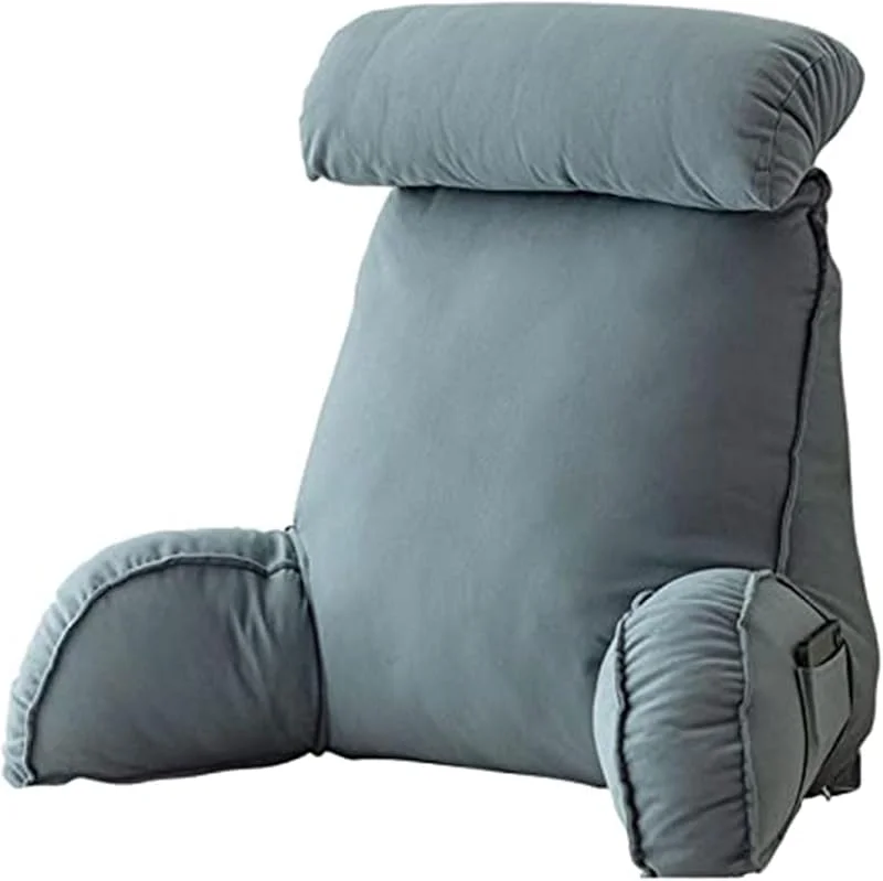 Almofada de leitura com repousa braços, almofada para assento de leitura de cama, almofada de apoio lombar, almofadas de costas, ideal para trabalhar, ler ou brincar na cama, sofá, chão — Aquecimento