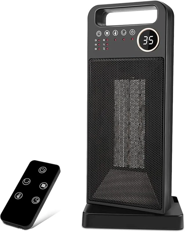 Aquecedor cerâmico baixo consumo 2000 W, ECO, comando e temporizador 12 h — Aquecimento
