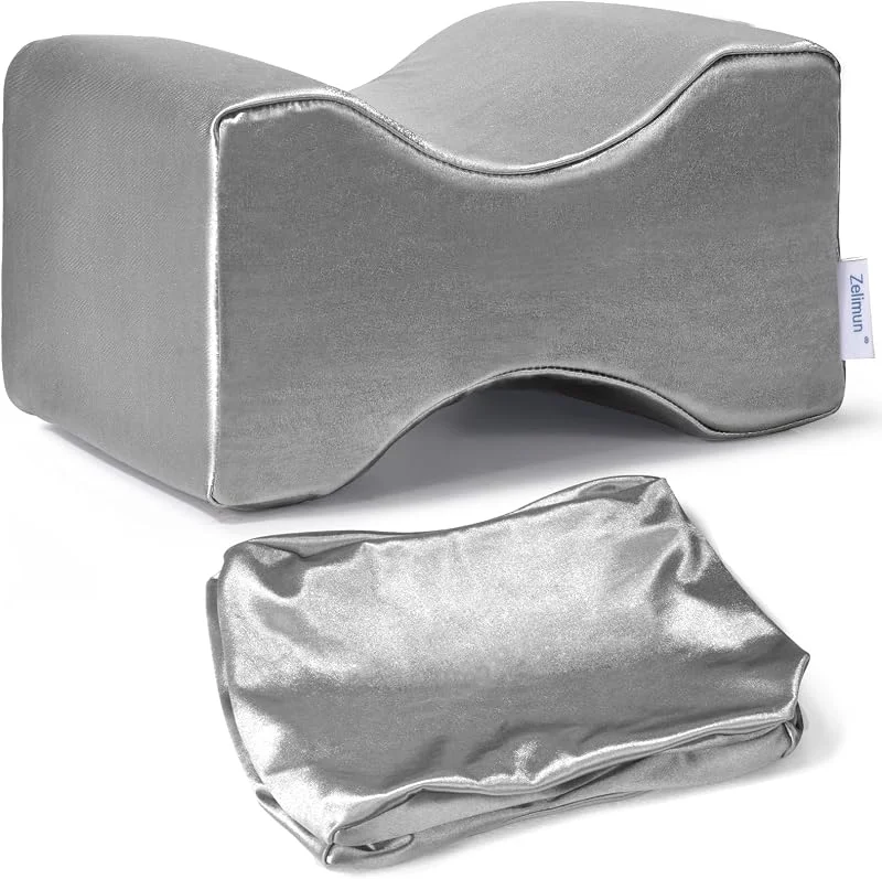 Fronha de almofada sobresselente para joelho de 10 x 8 x 6, 3 polegadas, fronha de almofada de perna com fecho de correr longo, capa lavável para almofada de apoio de espuma de joelho (cinzento) — Aquecimento