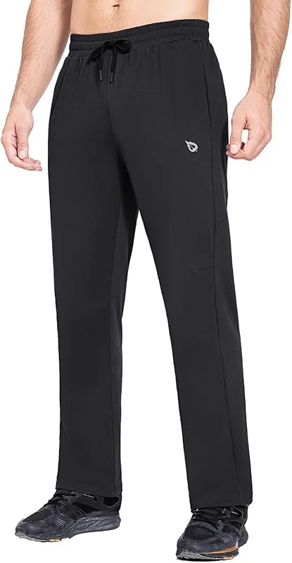 BALEAF Calças de inverno homem forro polar com bolsos calças desporto térmico calças casuais Jogger impermeáveis cintura elástica cordão ajustável — Roupa aquecida