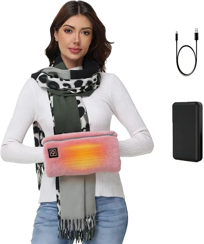 SNZ Aquecedor de mãos elétrico sem fios com bateria externa de 10000 mAh, almofada térmica portátil multifuncional para costas, abdómen, pescoço, ombros, seguro e suave, ideal para — Aquecimento