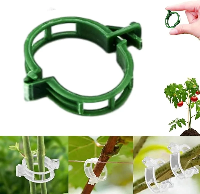 Novo clipe de plástico seguro para plantas, clipes de suporte para plantas, clipes de jardim reutilizáveis, clipes de fixação para plantas de tomate, clipes de suporte para plantas (verde 50 — Aquecimento