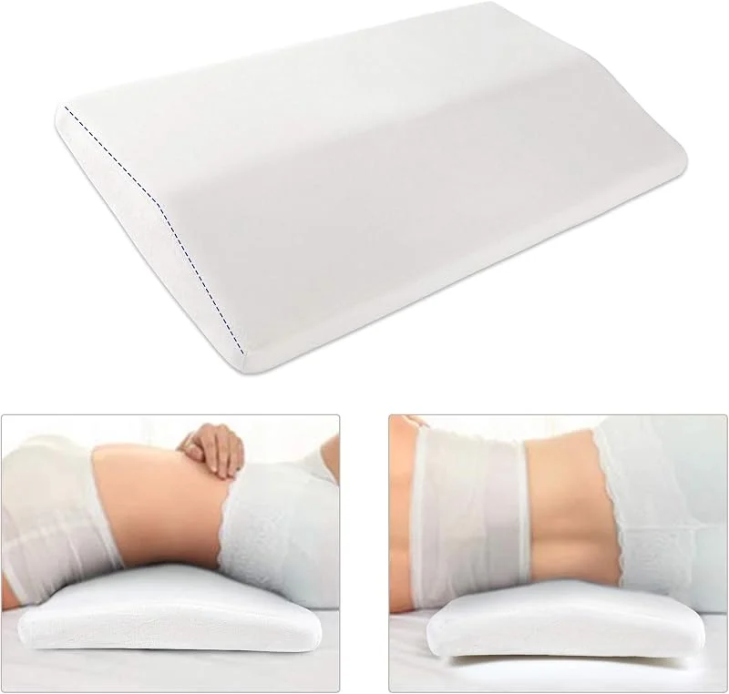 MEIXI Almofada de Apoio Lombar Dormir Espuma de Memória Almofada Longa Almofada Lombar Parte Inferior das Costas para Alívio da Dor nas Costas (Branco) — Aquecimento