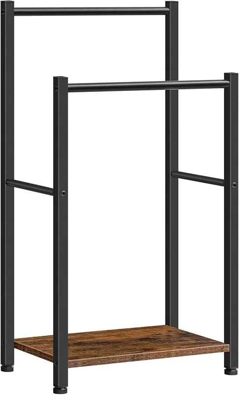 HOOBRO Toalheiro, toalheiro de pé com 2 barras, toalheiro independente, 42 x 24 x 80 cm, para casa de banho, lavandaria, aço, economiza espaço EBF02LB01 — Aquecimento