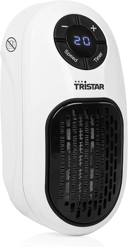 Tristar KA-5084 Aquecedor de tomada, temporizador programável, branco, 400 W — Aquecimento