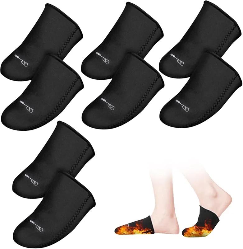 Cubre Dedos para baño de Hielo, Cubre Dedos de Neopreno, 4 Pares de Calentadores térmicos de Invierno para pies, Calentadores elásticos para Ciclismo, Correr, Senderismo, baños de Hielo, Negro — Aquecimento