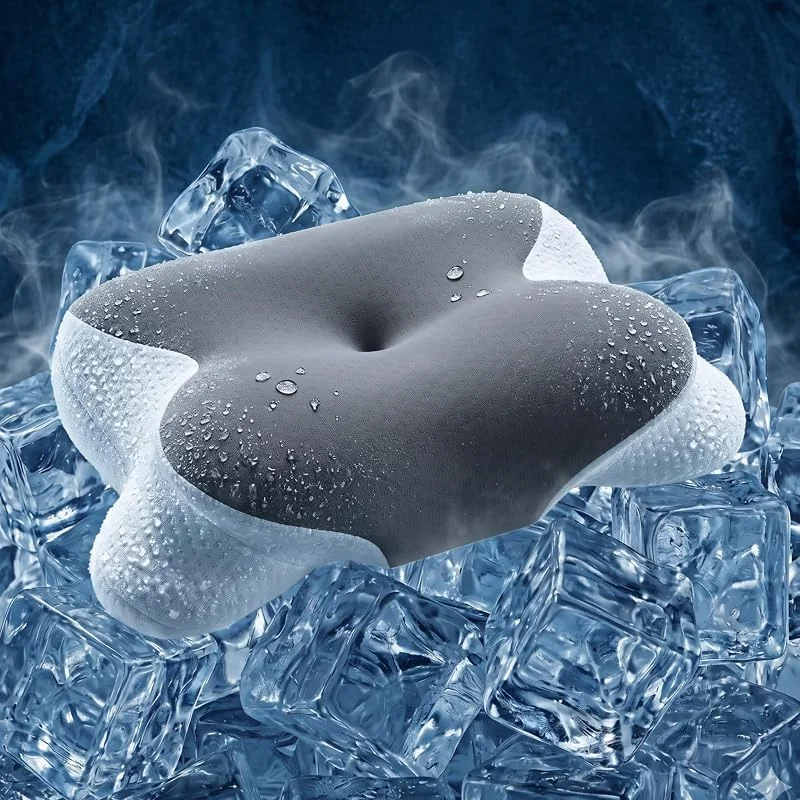 Almofada ergonómica de espuma viscoelástica, forma de borboleta com — Aquecimento