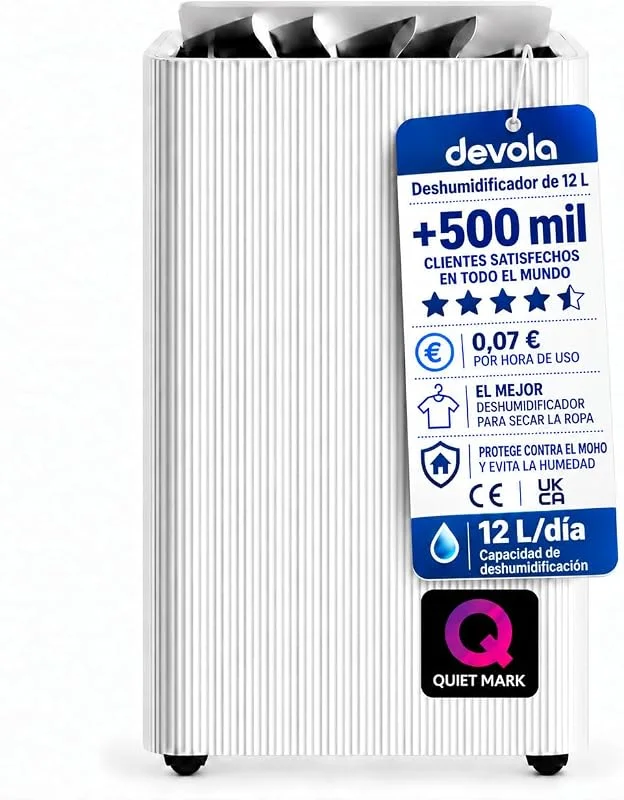 Devola Desumidificador 12 L, 20 L com filtro de carbono (12 L) — Humidificador