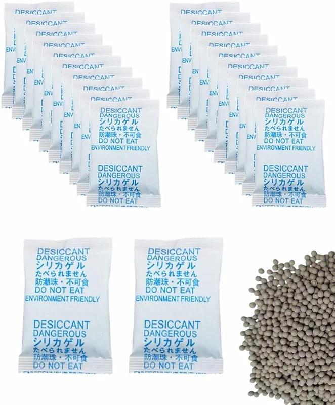 Embalagem de 50 saquetas de gel de sílica, embalagens de gel de sílica, saco dessecante, absorventes de humidade para manter a secagem de roupas, sapatos, armazenamento de — Humidificador