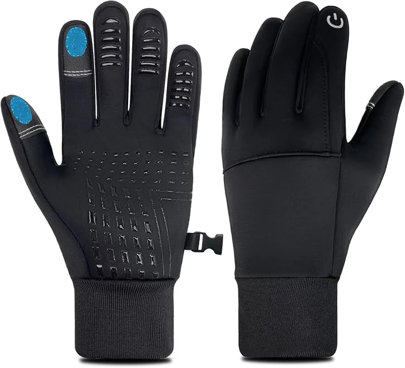 Luvas de inverno para homens e mulheres, antiderrapantes, com ecrã tátil, forro polar quente, resistente ao vento e à água, luvas de corrida e ciclismo — Cozinha e lar