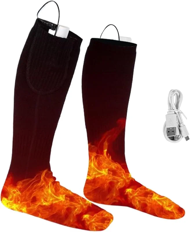 Calcetines Calefactables Medias de Trabajo Recargables por USB — Roupa aquecida