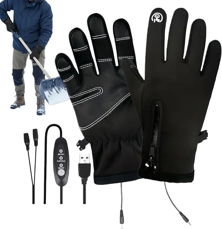 Genérico Guantes de Moto Calefacción, 3 Niveles Táctil USB para Suministros Invierno - Guantes de Invierno Calentados, Para Motociclismo Astillero Actividades Exteriores Pesca — Roupa aquecida